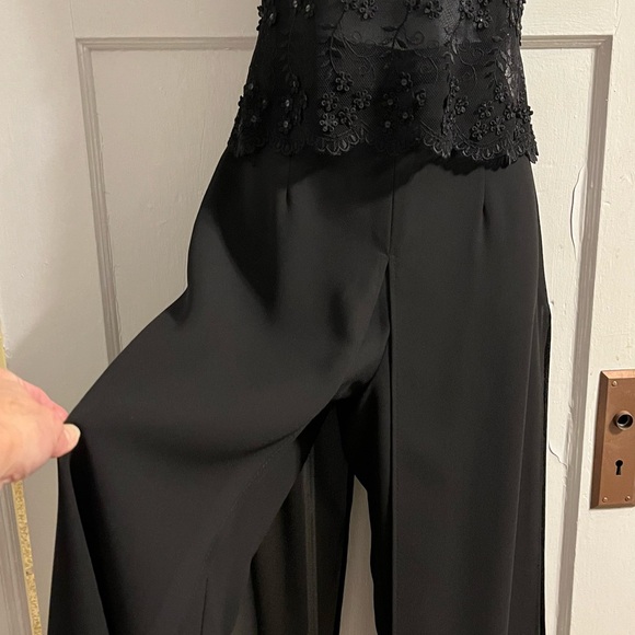 Vintage Set Palazzo Pant w/ Sequined Lace Top Set - Picture 2 of 9